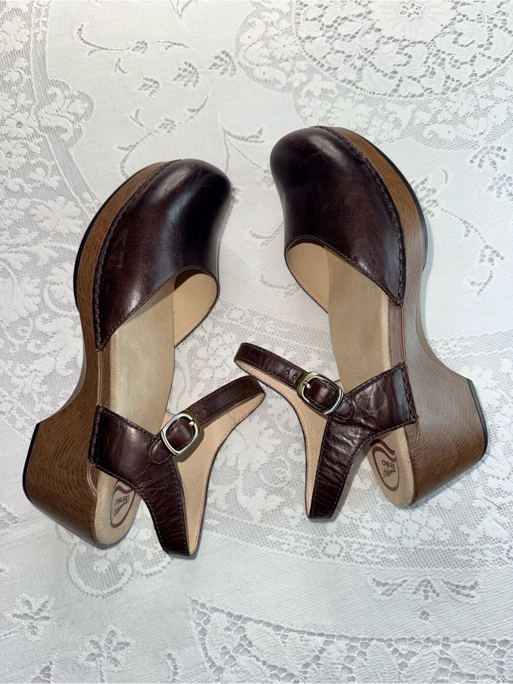 Dansko Sam Dark Brown Leather Mary Jane Slingback Clogs Size 41 US 10.5-11 - Picture 6 of 8